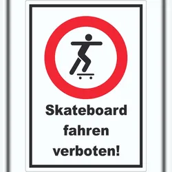 HB-Druck Skateboard fahren verboten Aufkleber A9 (37x52mm)