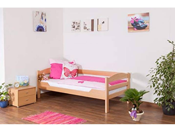 Steiner Shopping Jugendbett/Kinderbett Easy Premium Line K1/n/s, Buche Vollholz massiv Natur - Maße: 90 x 200 cm