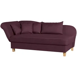 RECAMIERE mit Armteil links klappbar Katia Bezug Flachgewebe Buche natur / burgund