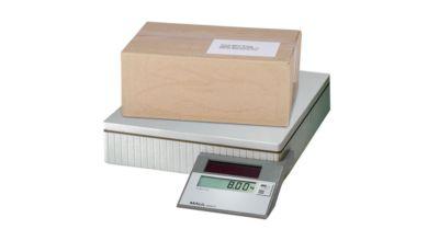 MAUL Paketwaage MAULparcel S, bis 50 kg, Solarbetrieben, Abschaltautomatik, Ein-Tasten-Bedienung, Hold-Funktion, grau