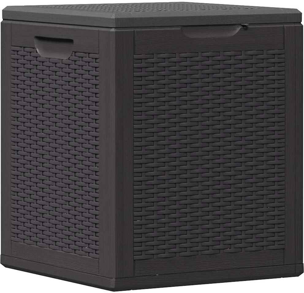 vidaXL Caja de almacenaje para jardín 90L PP negra ratán Negro