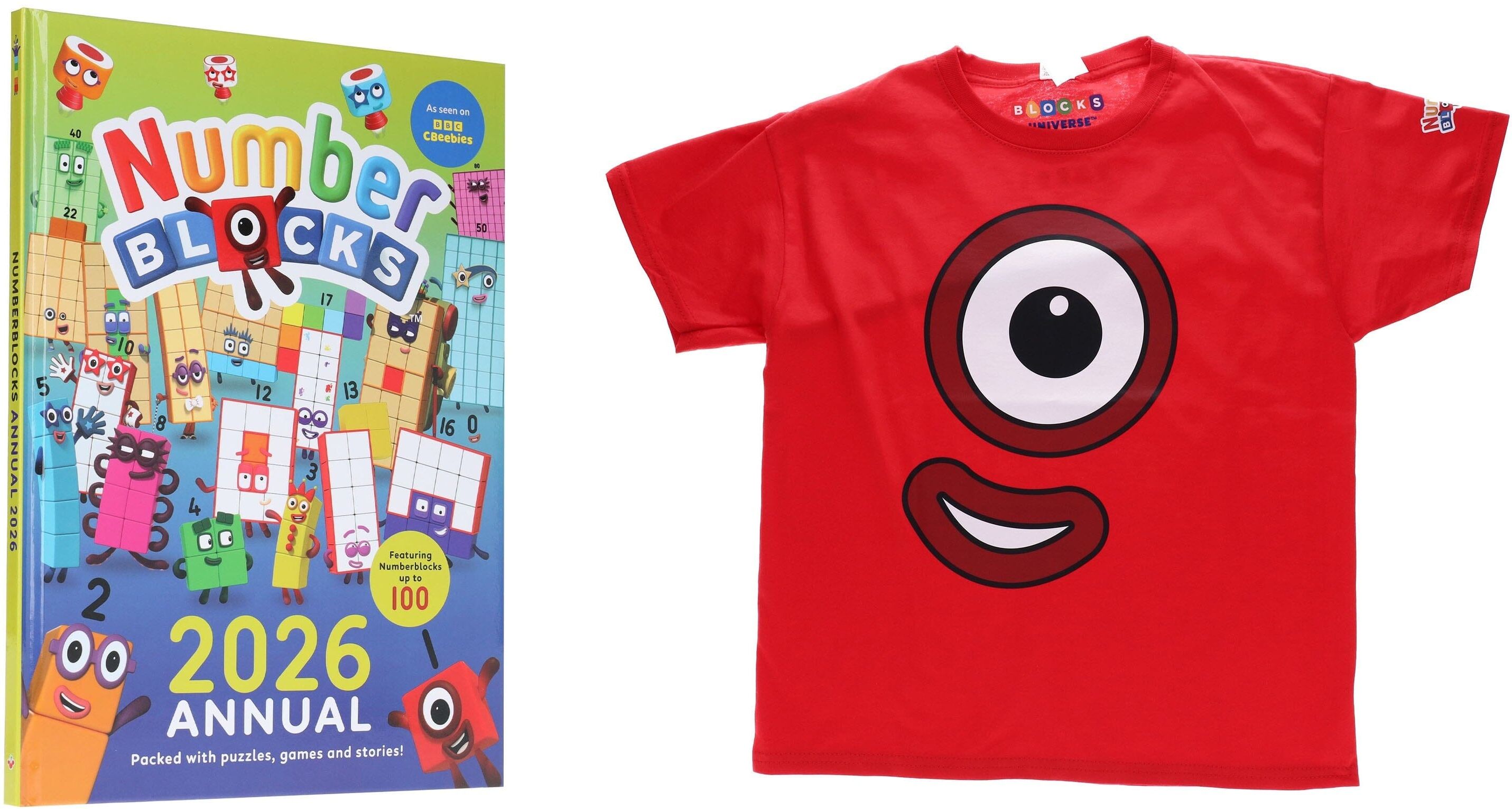 Numberblocks Annual 2026: Packed with Puzzles, Games and Stories With One's Face Kids T-Shirt - Ages 3-5 - Hardback Sweet Cherry Publishing