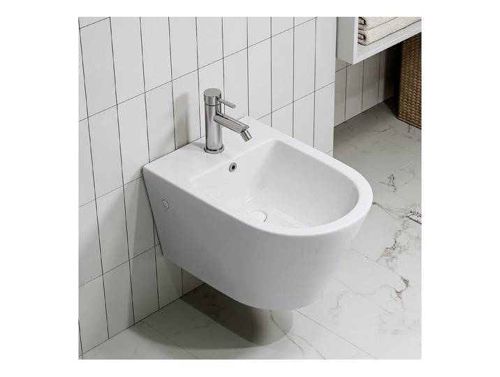 HOROW Bidet Wand Bidet Keramik Bidet Hänge-Bidet WC-Bidet, wandhängend, Keramikschüssel für Intimdusche Podusche Waagerecht Abgang, Keramikschüssel für Intimdusche Podusche