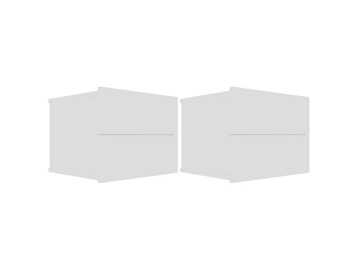 KUTYWEXFM Nachttisch 2er Set Weiß 40x30x30 cm mit Schubladen Holzwerkstoff Kompakte Nachtschränke fürs Schlafzimmer mit je 2 Auszügen für Utensilien, Zeitschriften und Bücher. Pflegeleicht.