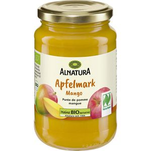 Alnatura Fruchtpüree Apfelmark Mango im Glas,100% Frucht, BIO, Apfel & Mango, ohne Zuckerzusatz & Konservierungsstoffe, 360 g