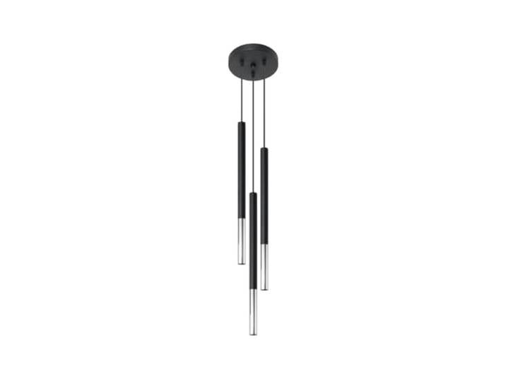 SOLLUX lighting Suspension lampe suspension lampe suspendue - plafonnier acier - 3 flammes - ampoule LED - noir chrome Mozaica