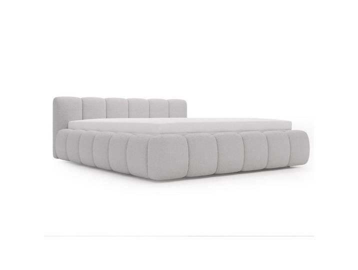 Graingold Polsterbett Cloud Low 160x200 Bouclé-Stoff Grau, 160x200 cm, Schlafzimmer, Betten, Polsterbetten