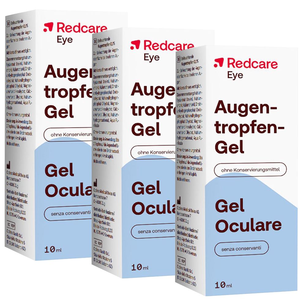 Augentropfen GEL Redcare 3er-Pack 3x10 ml