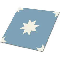 FLIESENAUFKLEBER 9 Stück 30x30 cm selbstklebend Siebenzackiger Stern
