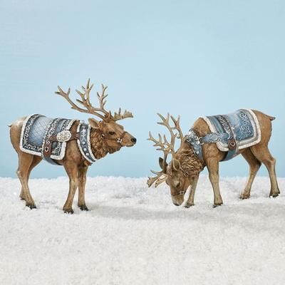 Roman Inc Majestic Deer Figures Multi Cool 2 Piece Set, 2 Piece Set, Multi Cool