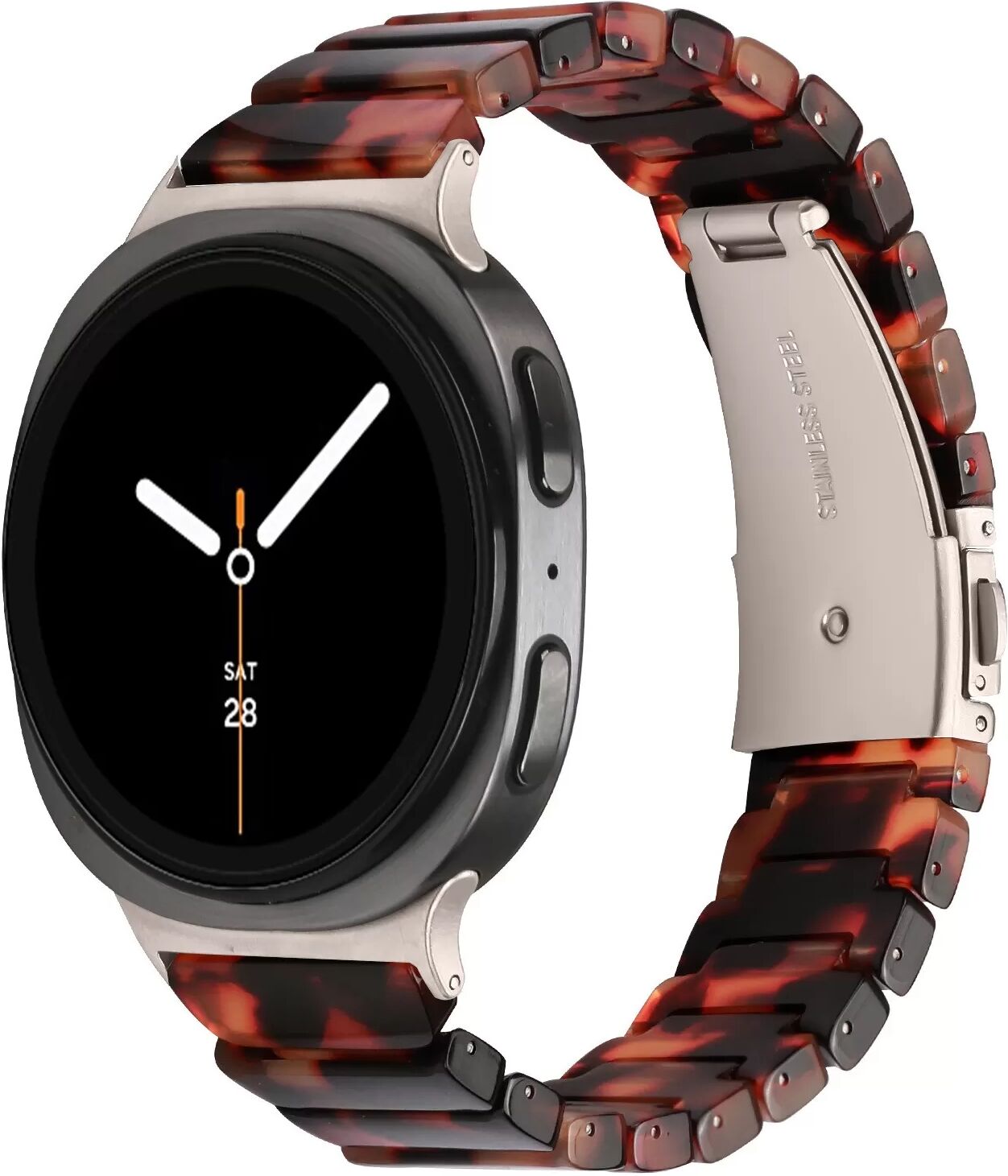 INF Resin Uhrenarmband kompatibel mit Samsung Watch 8/8 Classic – Stilvoll und Bequem Braun+Schwarz