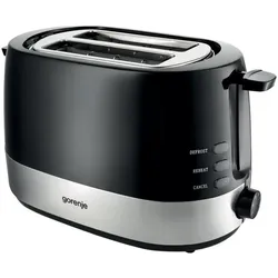 Gorenje Toaster - schwarz· 850 W, Kunststoff Metall-Gehäuse, 7 Bräunungsstufen, Auswurftaste· Co, Toaster, Schwarz