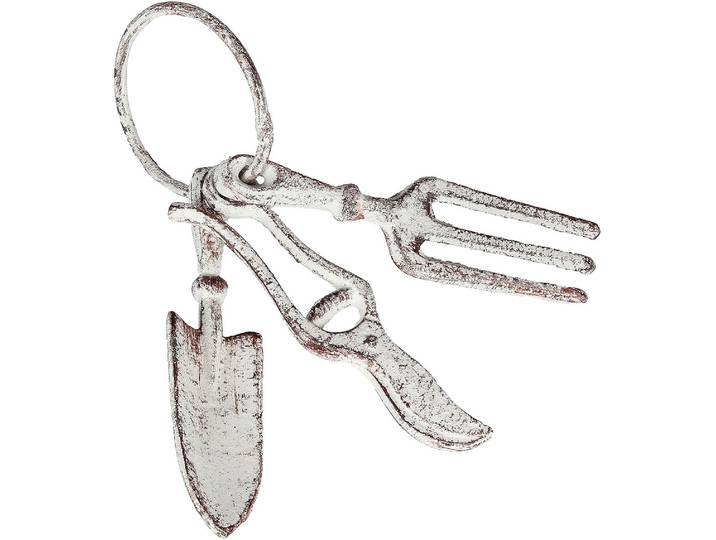 Dekoobjekt AMBIENTE HAUS Garten Schlüsselbund , weiss (grau), B:7cm H:18cm T:5cm, Gusseisen, Dekofiguren, Dekoobjekt