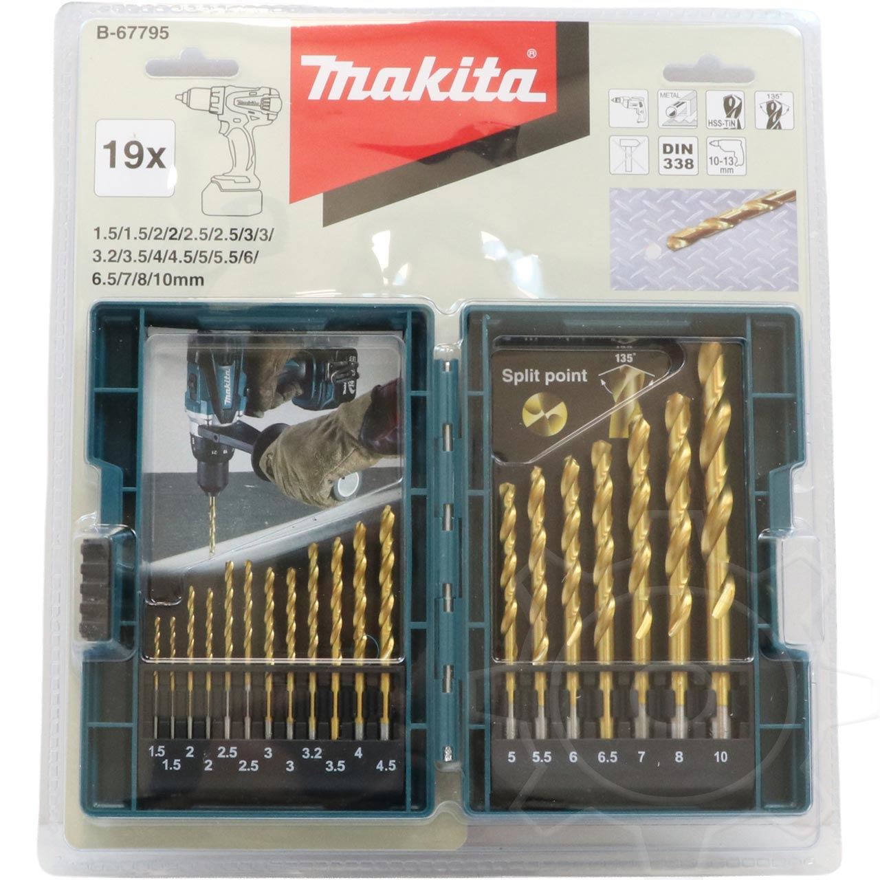 Makita Metallbohrer-Set HSS-Tin, 19-teilig