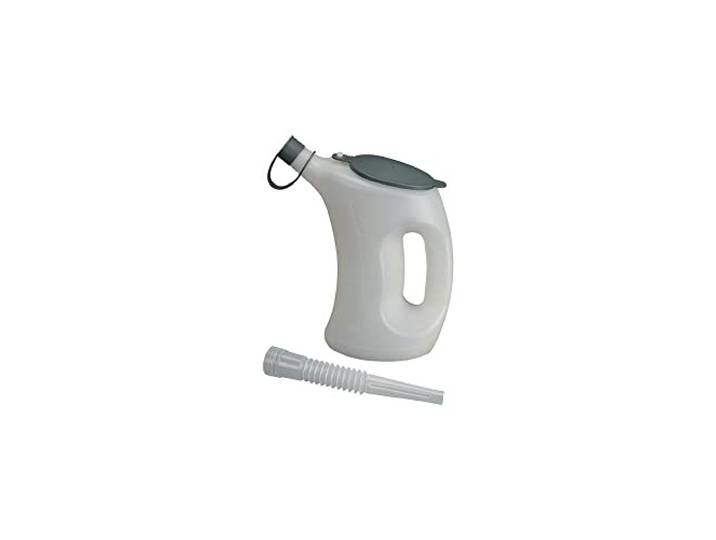 Maatbeker a.PE 3 l wit/transparant m.Deksel/klep PRESSOL flexuitloop