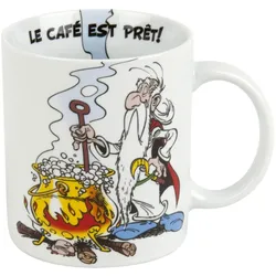 Könitz Porzellan GmbH Könitz Asterix Le café est prêt Becher, Tasse, Kaffeetasse, Porzellan, Miraculix, Weiß, 300 ml, 11 1 002 2057