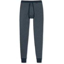 SCHIESSER Herren Unterhose lang - Original Feinripp Melange, Long Johns, Eingriff Dunkelblau / M