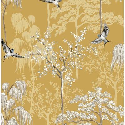 NextWall Arthouse Bird Garden Peel and Stick Wallpaper