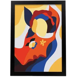 POSTER Kunstful Animal Blatt A3 Schwarzer Rahmen