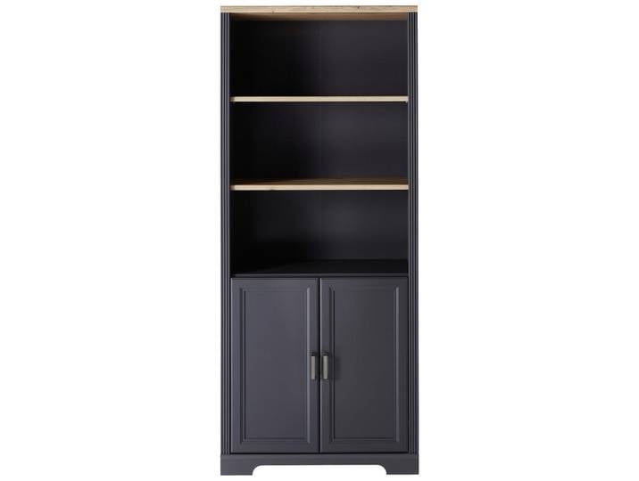 Carryhome Aktenschrank, Graphit, Eiche Artisan, 4 Fächer, 86x204x38 cm, Typenauswahl, Beimöbel erhältlich, Arbeitszimmer, Aktenschränke