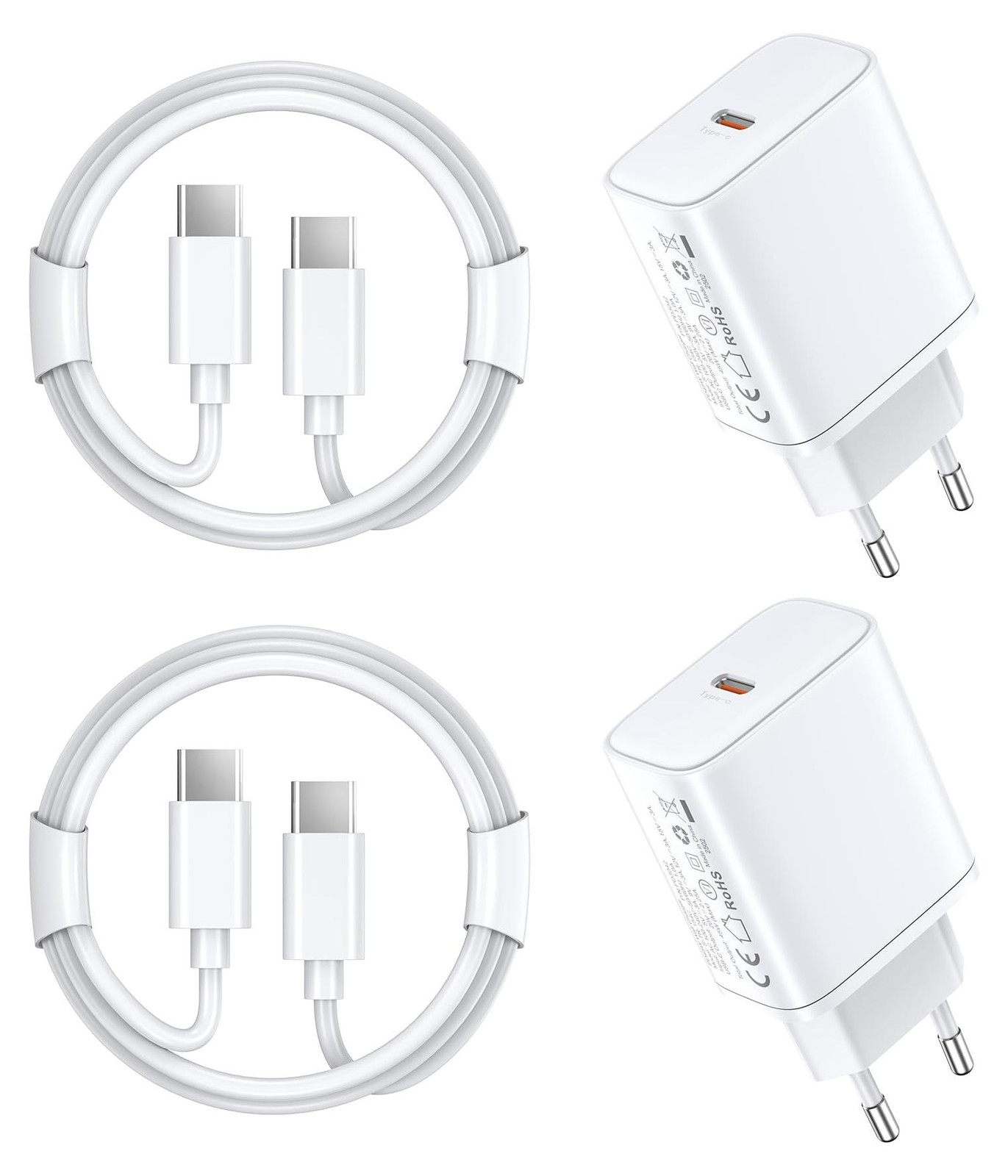 BHHB 45W USB-C snellader met snellaadkabel voor iPhone 17, 16, 15 en Pro modellen