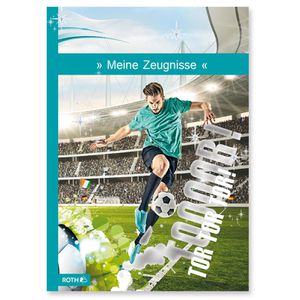 Roth Zeugnismappe 88582, mit Design und Effekt, A4, Sichtbuch, mit Fußballstar, mit 10 Hüllen