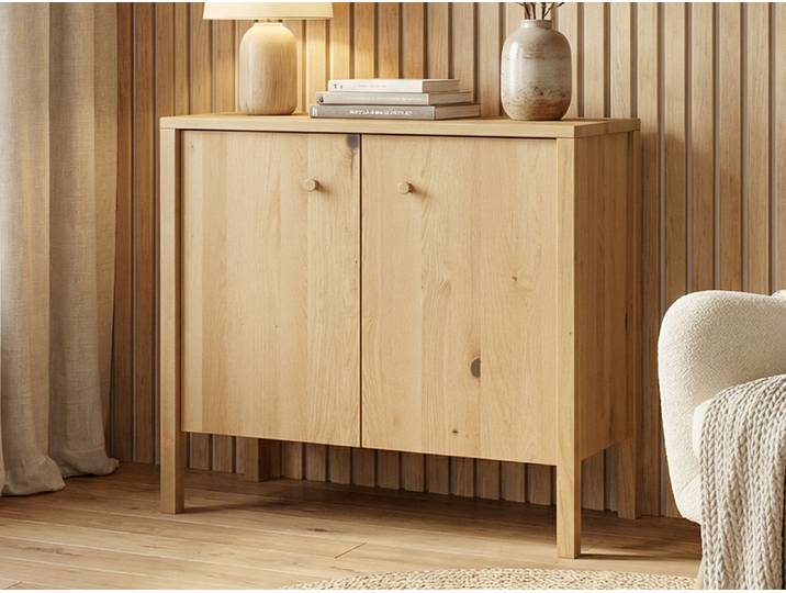 Kommode Wildeiche Hell „Gustav“ 100 cm mit Türen Massivholz Wildeiche Hell