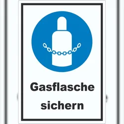 HB-Druck Gasflaschen sichern Aufkleber A6 (105x148mm)