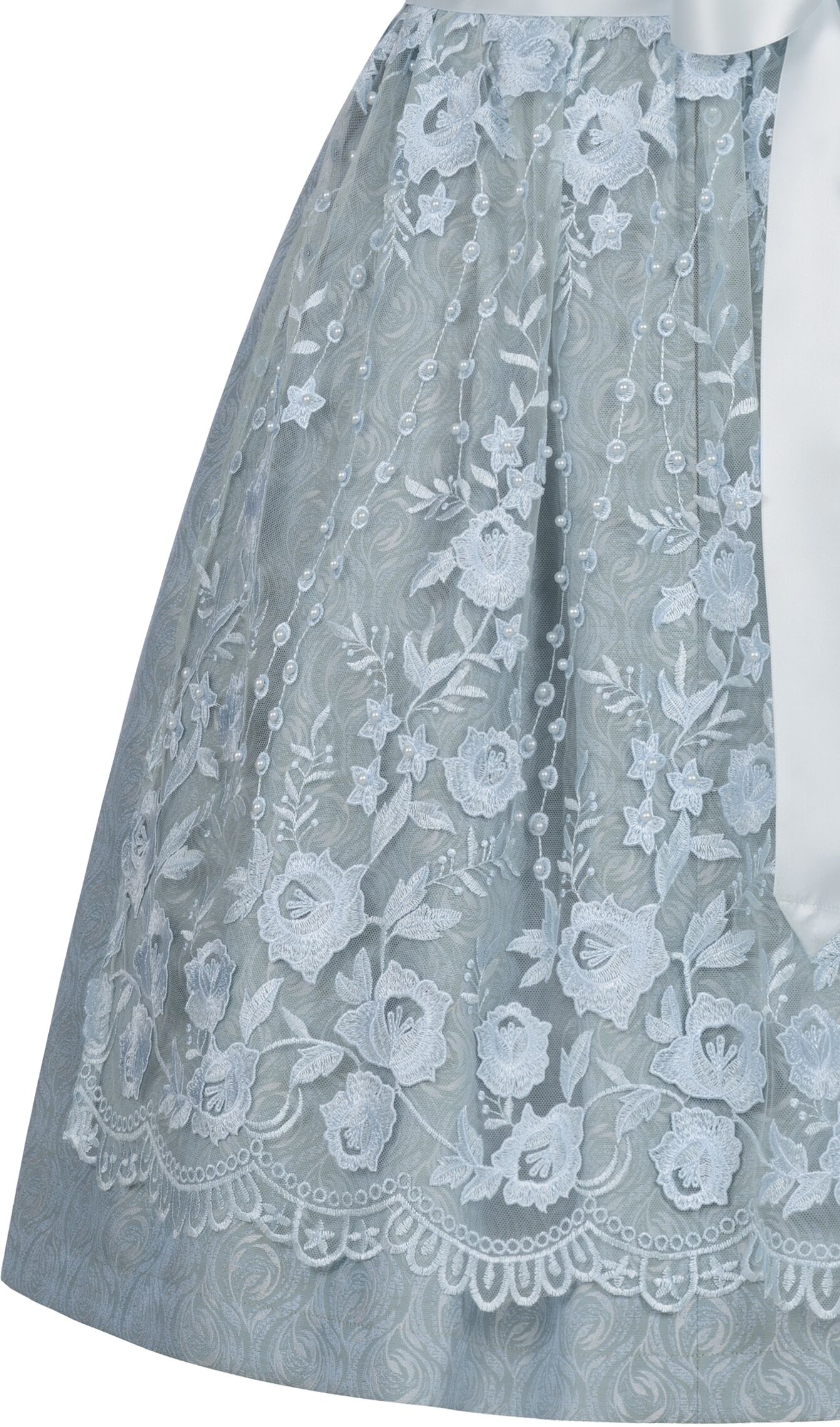 Dirndl NÜBLER "Dirndl mini Garbine", Damen, Gr. 40, EURO, blau, Obermaterial: 100% Polyester PES., Kleider Dirndl