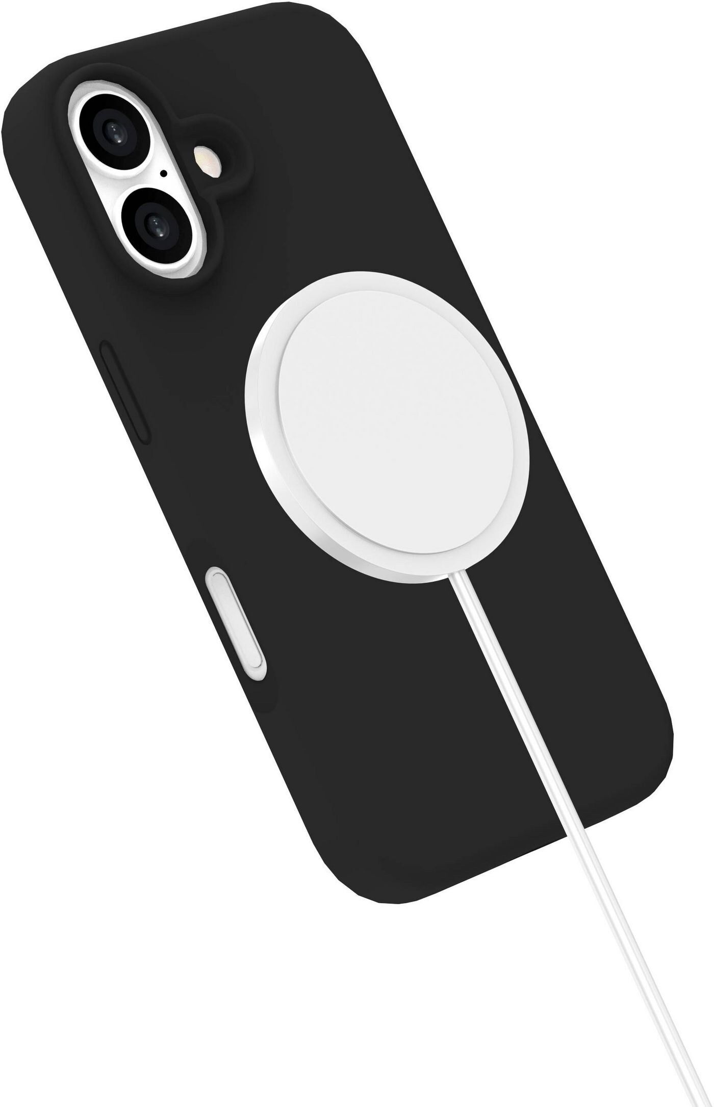 eSTUFF INFINITE (GRS) ROME Magnetic Silicone Case for Apple iPhone 17 - Black, Bulk Packaging (ES67150055-BULK)