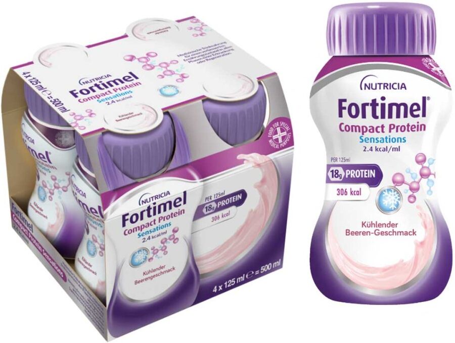Fortimel Compact Protein 2.4 kcal kühlende Beere 4X125ml