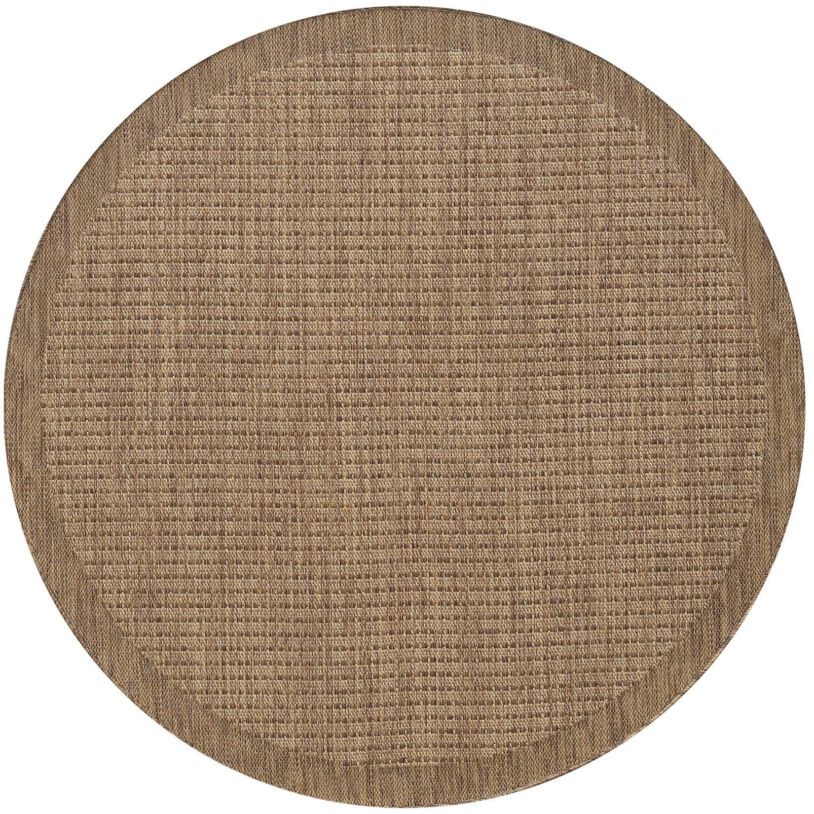Teppich Outdoor DAFNE in Braun, einfarbig, Ø 160 cm