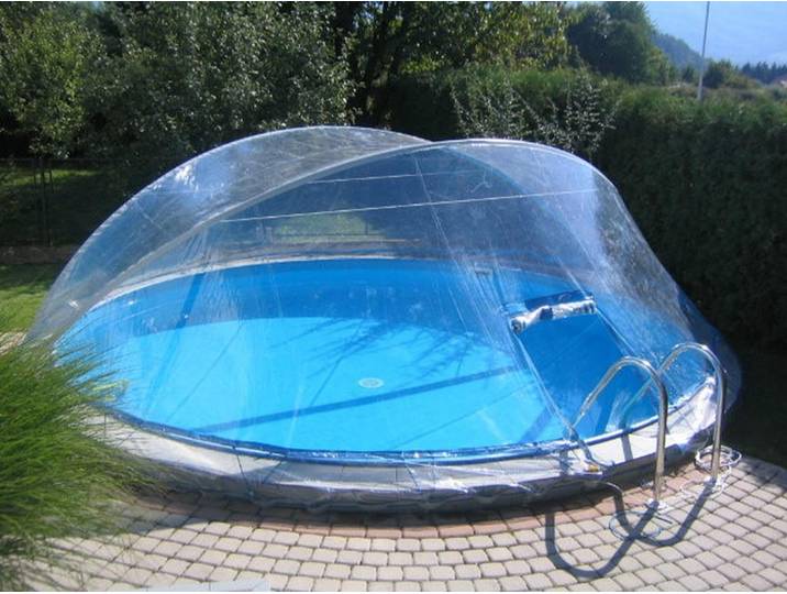 Pooldach Cabrio Dom 15102, Transparent, Kunststoff, Freizeit & Co, Pools & Wasserspaß, Poolzubehör, Poolabdeckung