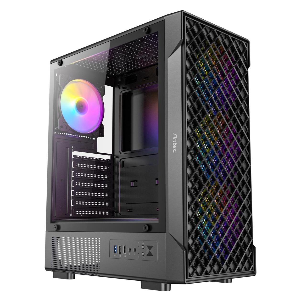 Antec Boitier Moyen Tour ATX VX320 RGB avec panneau vitré (Noir) (ATX, ITX, mATX) (0-761345-10234-6)