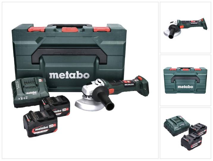Metabo W 18 LT BL 11-125 Akku-Winkelschleifer 18V Schleifgerät mit 2x 4Ah