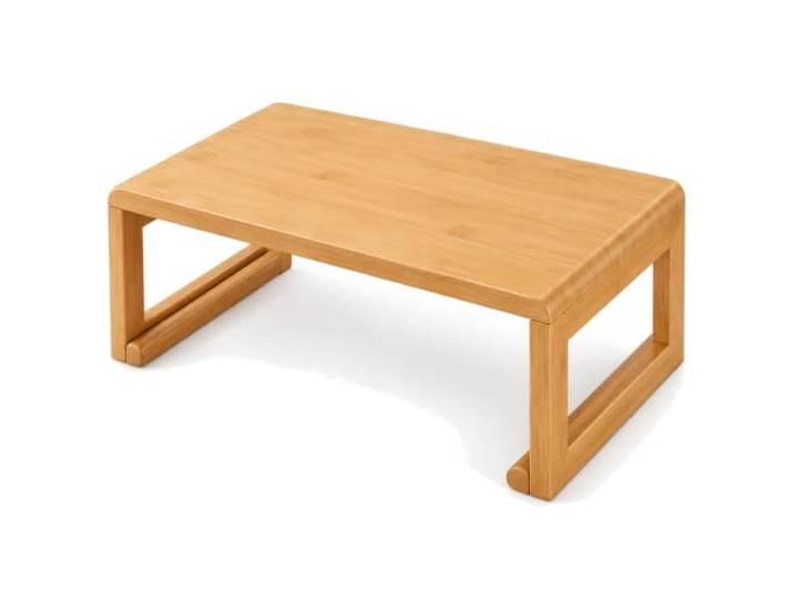ForceRoute Bambus Beistelltisch Couchtisch,Niedriger Bodentisch Klappbar Einfache Lagerung,Platzsparend,FüR Wohnzimmer Teesimmer Balkon Bay Fenster,FüR Wohnzimmer Tatami