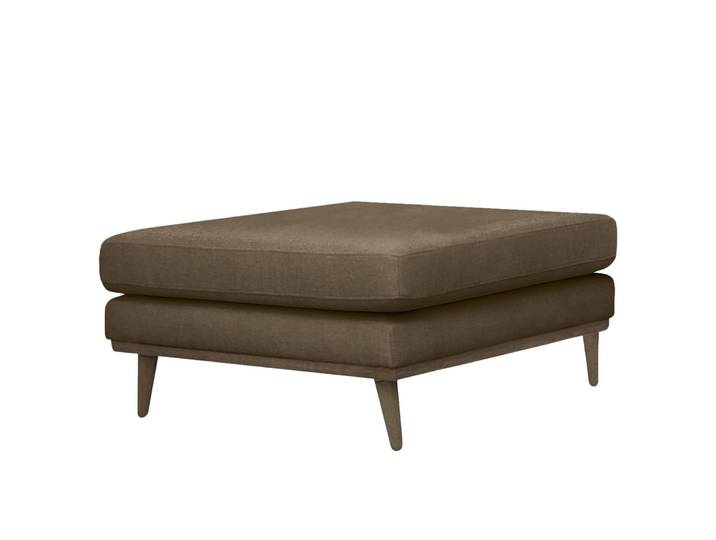 Repose-pieds capitonné 85 x 43 x 60cm Beige/Beige Tissu structuré Talta: Beige