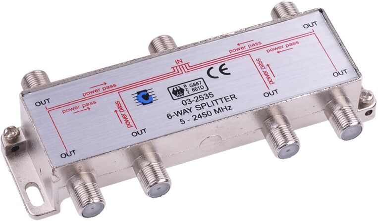 CABLETECH Spliter Repartidor 6 Vias 5-2450MHz
