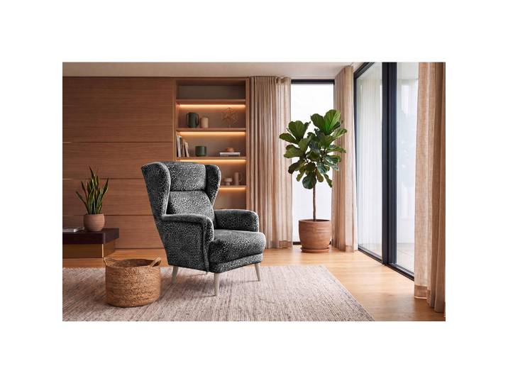 Mid.you Sessel Leon, Schwarz, Weiß, Leopard, 74x106x94 cm, Wohnzimmer, Sessel, Sonstige Sessel