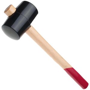 Ruthe Gummihammer Gr. 2, 3006560119, Kopf-Ø 65mm, 717g Kopfgewicht, schwarz, mit Eschenholzstiel