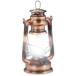 Relaxdays 2 x Sturmlaterne LED kupfer Kupfer,Transparent