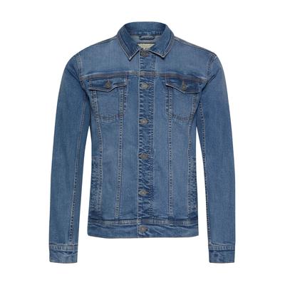 Jeansjacke BLEND "Jeansjacke BHNaril", Herren, Gr. S, grau (denim middle blau), Obermaterial: 98% Baumwolle CO. 2% Elasthan EL., Jacken Jeansjacke