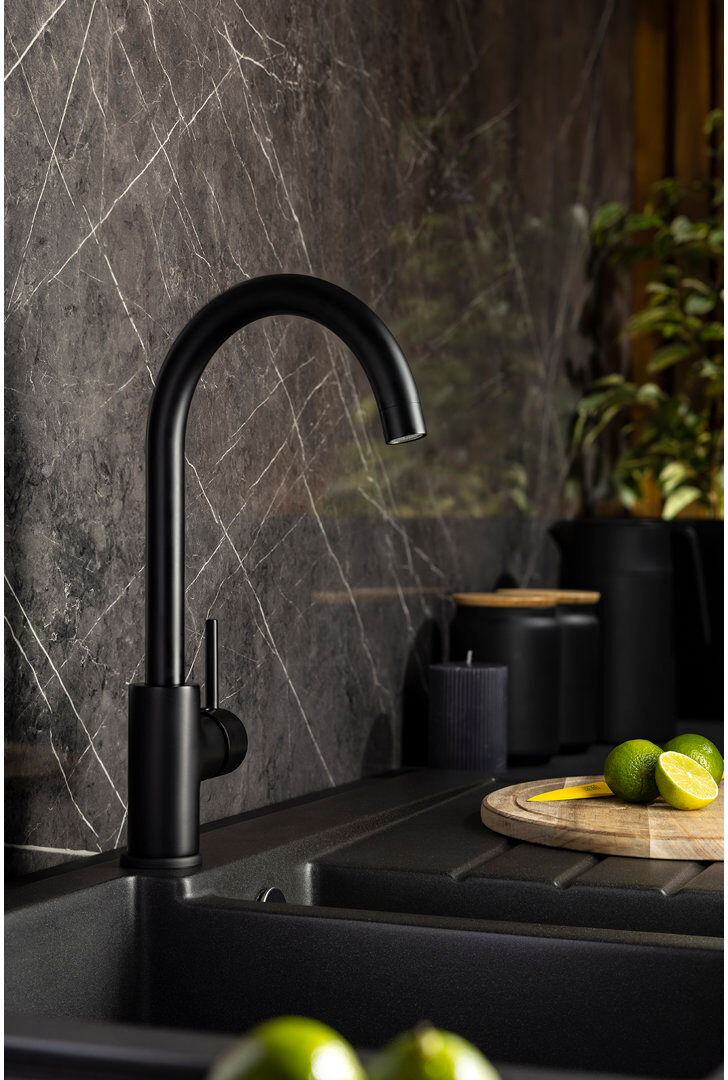Abode Designs Abode Nico Single Lever Mixertap Matt Black 17.7cm