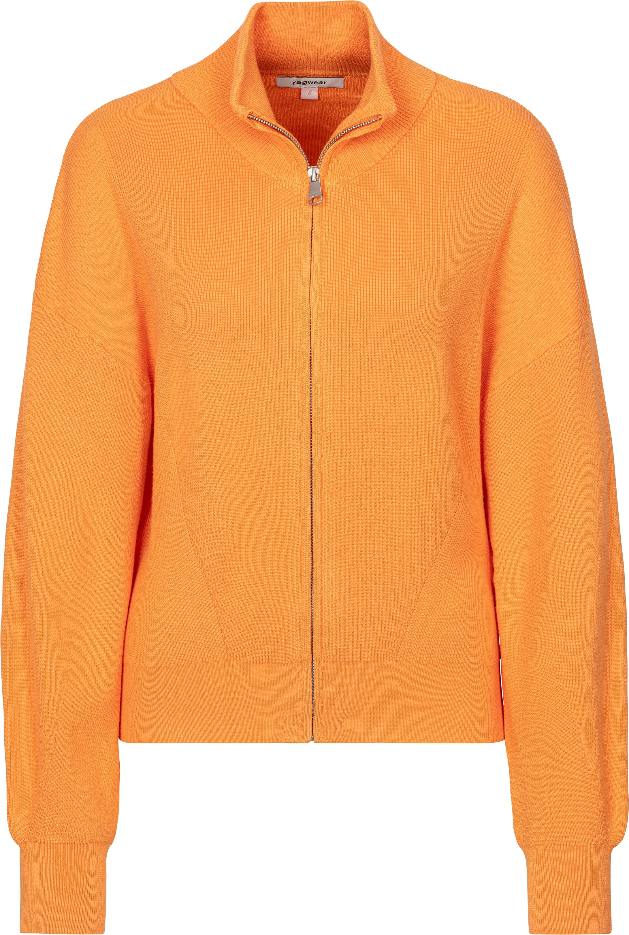 Strickjacke RAGWEAR "SESSIL", Damen, Gr. M (38), orange, Strick, Obermaterial: 72% Viskose, 28% Nylon, unifarben, regular fit, Strickjacken Strickjacke, mit Langarm, aus Viskose und Nylon, Regular Fit, unifarben