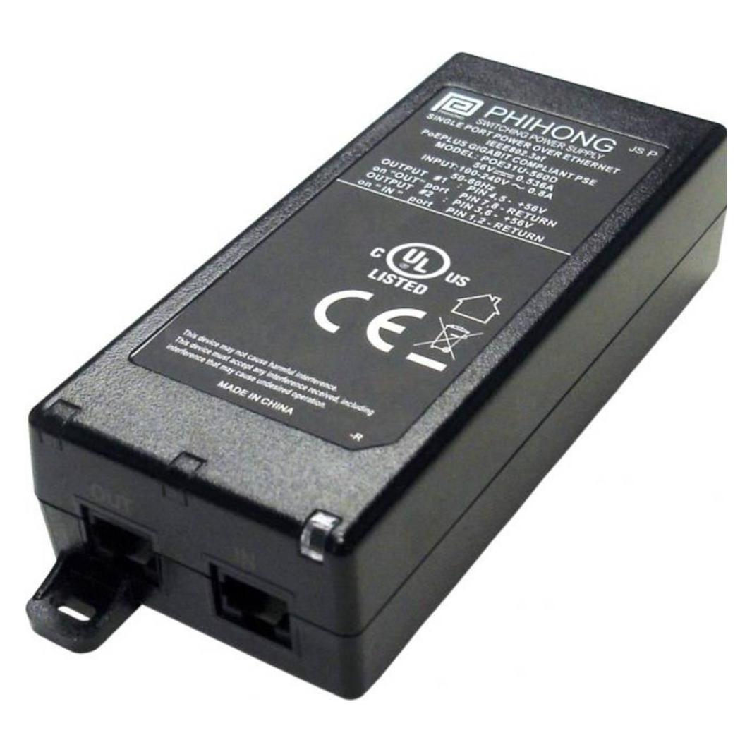 Phihong PoE Injektor (802.3af (PoE), 802.3bt (PoE++), 60 W) (POE60U-1BTE)