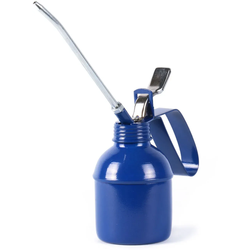 Ölspritzkanne 300 ml - Ölen von Fahrzeugen, Motoren & Maschinen mit Pumpfunktion - Stabile Metallkanne blau - Feste Tülle für dosierte Öl-Abgabe