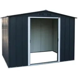 Tepro, Gartenhaus + Gartenschrank, Gerätehaus Eco 8x6, anthrazit/weiss