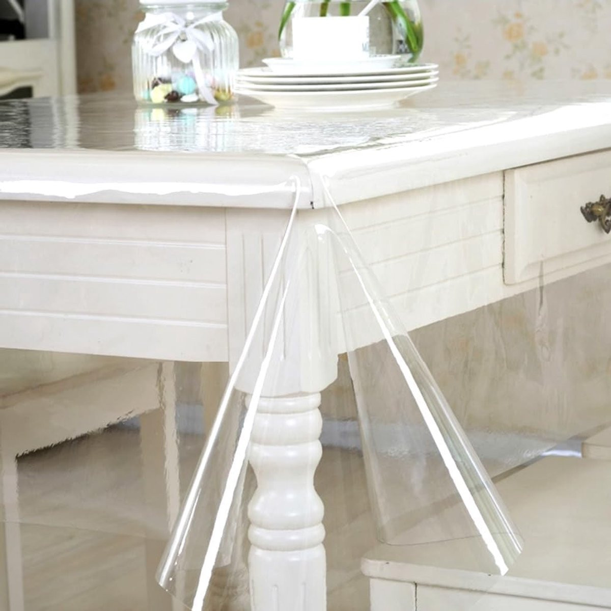Transparant Tafelkleed van Duurzaam PVC - Waterdichte en Wasbare Tafelbedekking voor Buiten - 140 x 180 cm
