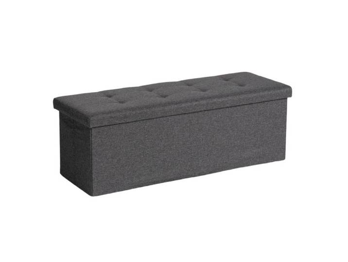 Banc - FURNITURER - FurnitureR - Coffre de rangement - Compartiment amovible - Gris 110x38x38 cm