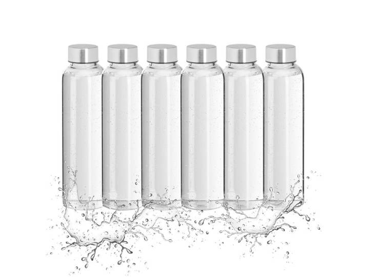 Relaxdays Trinkflasche Glas 500 ml 6er Set